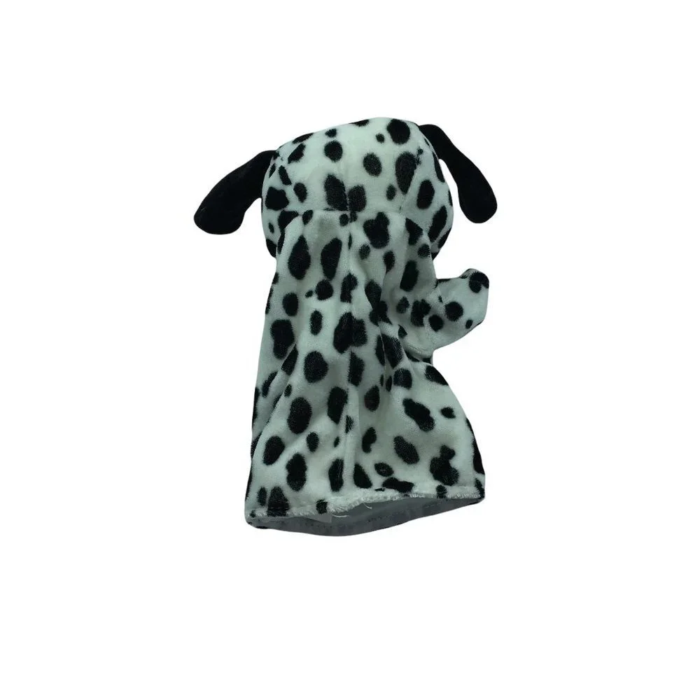 Goffa lamb‎ & dalmatian dog puppy hand puppets plush head 7”x10” lot of 2
